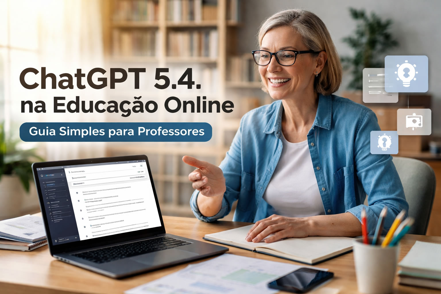 ChatGPT 5.4 na educação online: guia simples para professores e tutores