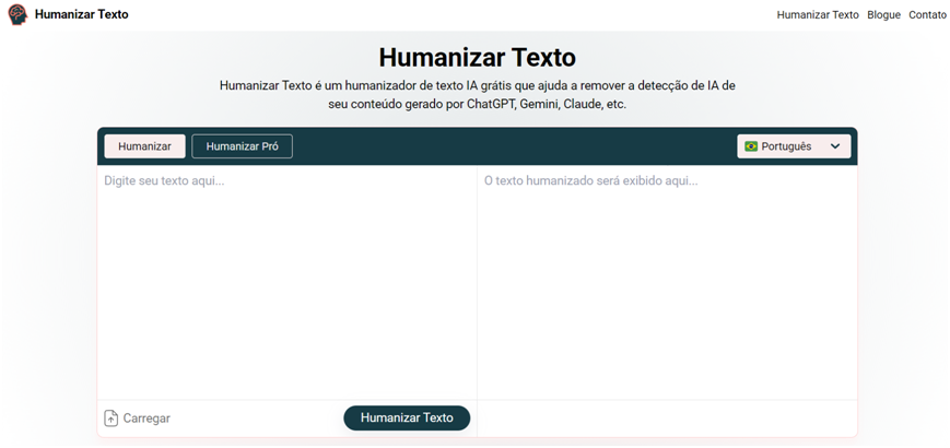 humanizador de IA online - passo 1