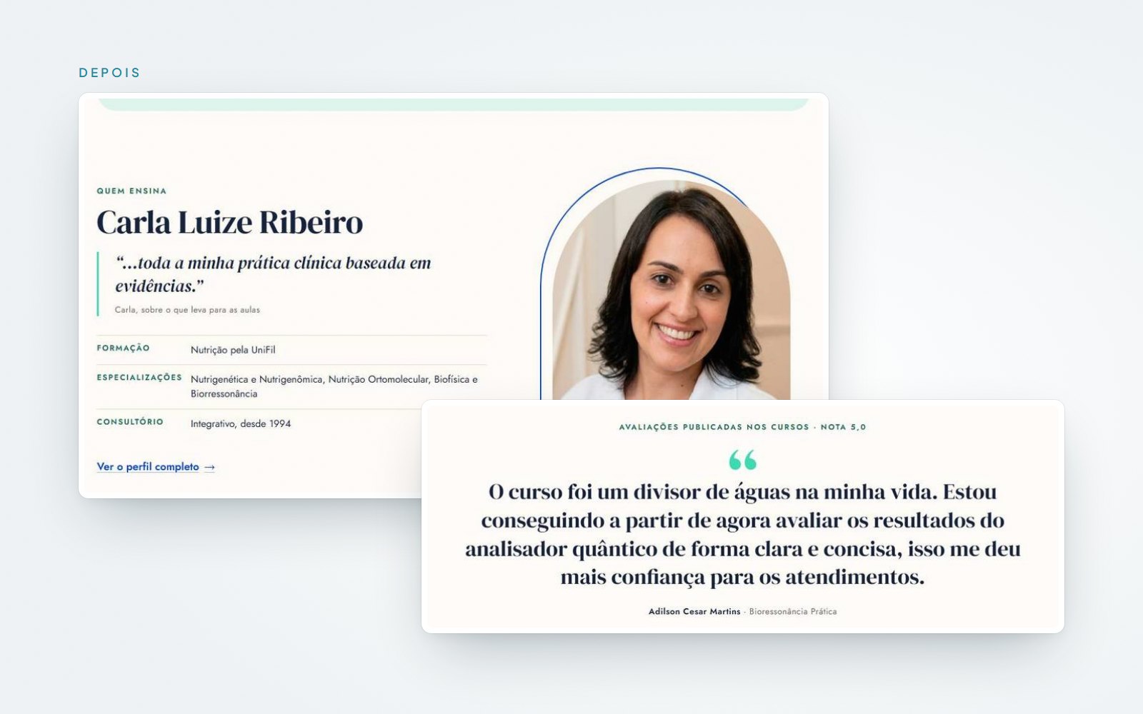 Seção Quem ensina com a Carla Ribeiro e avaliação de aluno no novo portal