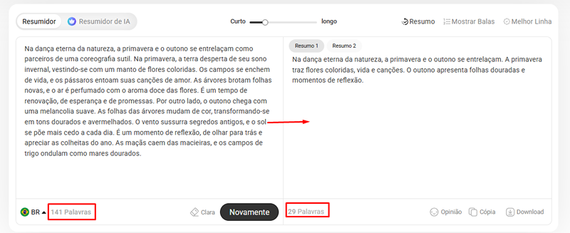 Resumidor de IA oferece diferentes opções de personalização para atender usuários com diversas necessidades.
